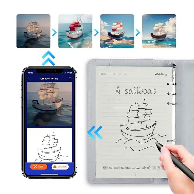 Factory Price Smart Notebook Designer Drawing AI Generated Rendering Picture Translation Function With  Fingerprint Lock And App