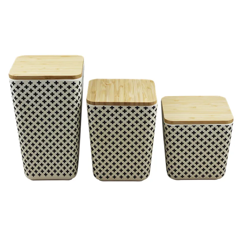 Guaranteed Quality High Hot Selling Bamboo Fiber square Canister