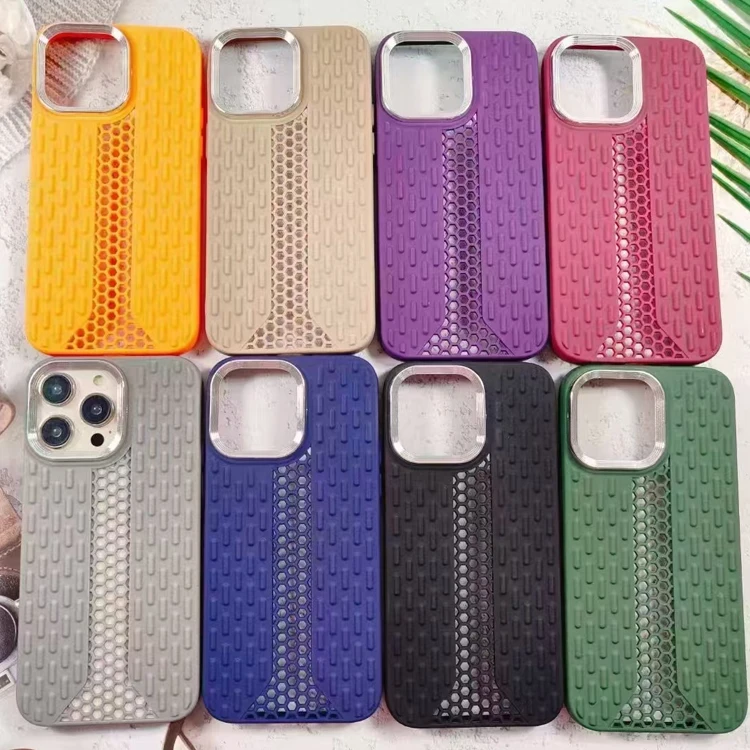 Anti Slip Protective Back Cover For iPhone 11 12 13 14 15 16 Pro Max Small Waist Cooling Solid Color Mobile Phone Case