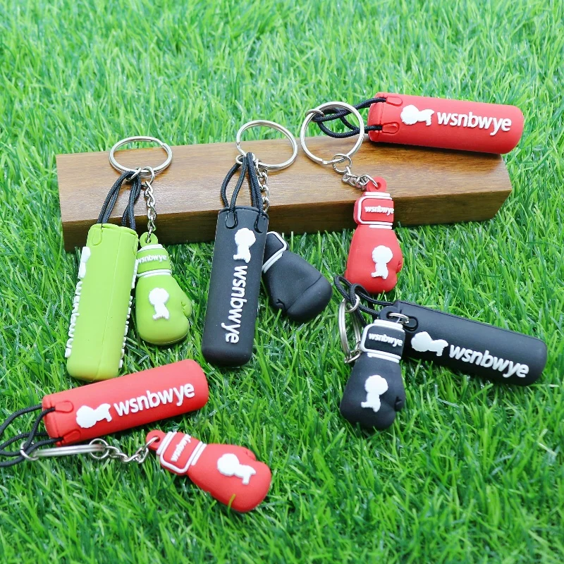 men boxing gloves hanging car Keychain llaveros wrecking ball punching sandbag designer bag supporter punching bag Keychains