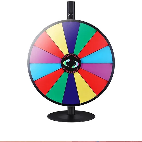 Factory wholesale sales Custom Standing Spinning lucky Prize Wheel Fortune 24 inches Wheel With iron Base