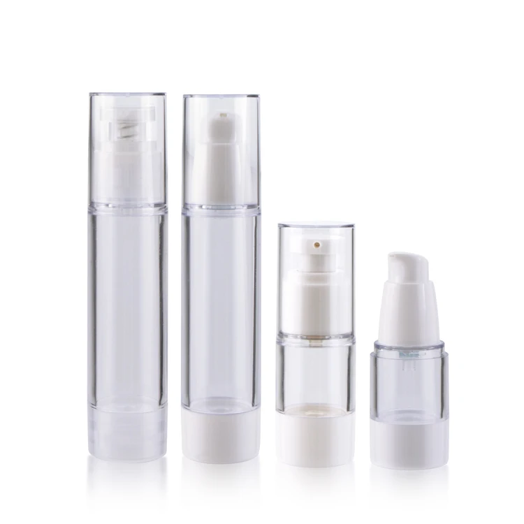 15 ml 30 ml 50 ml vacuum cylinder cosmetic serum packaging makeup plastic airless spray lotion pump bottles with lids