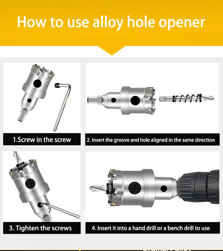 
OEM High Quality Tungsten Carbide Tip TCT Hole Saw for metal stainless steel 