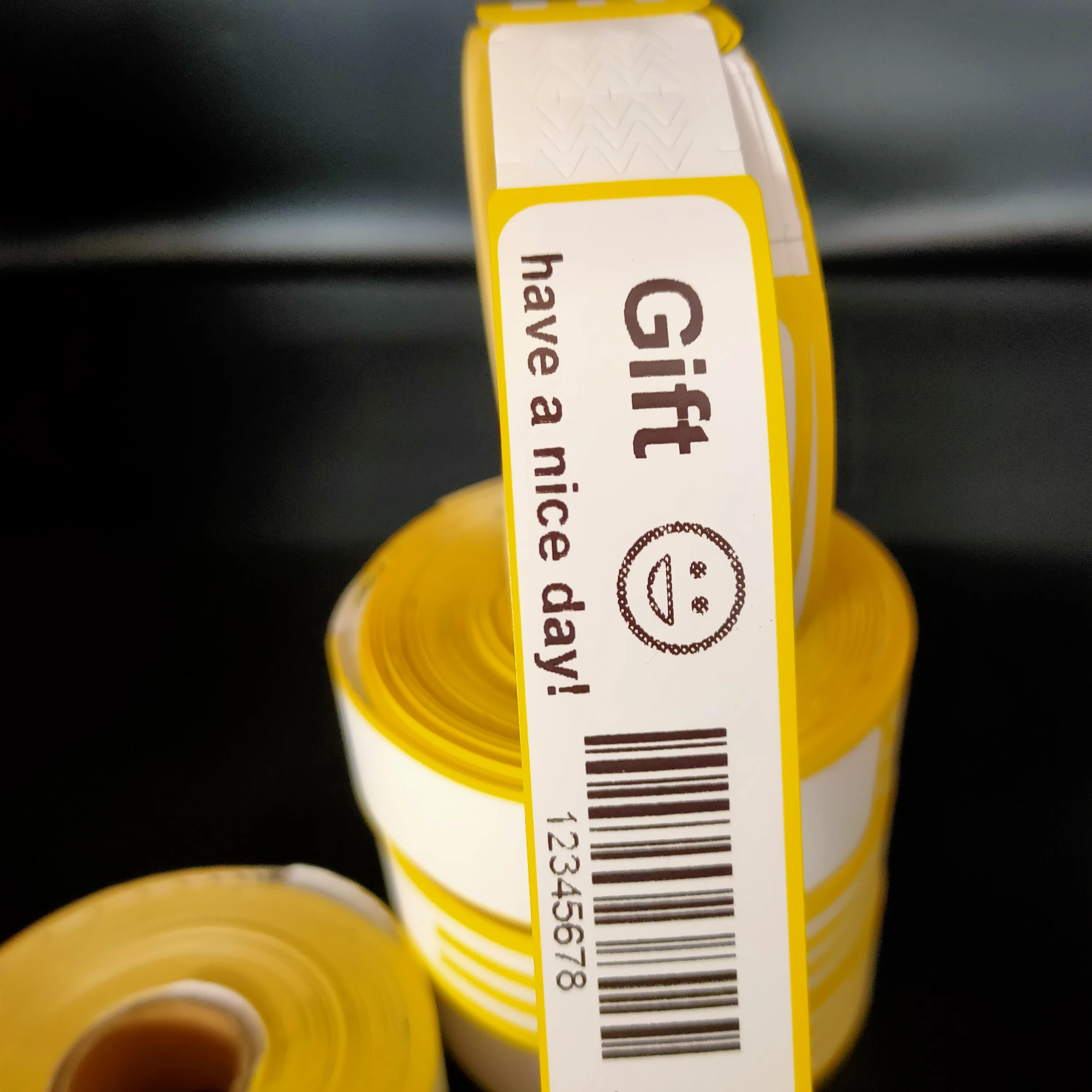 Custom Logo yourself Printable Paper Identification Wristband self adhesive thermal Barcode Bracelets