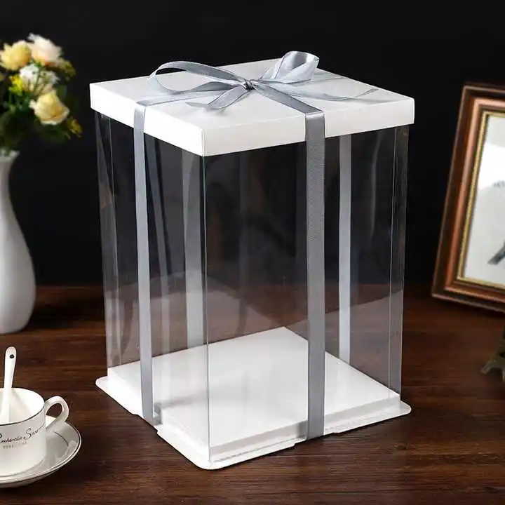 Fashion Birthday Wedding Party Luxury Gift Box Bakery Dessert Transparent Mini Cake Boxes