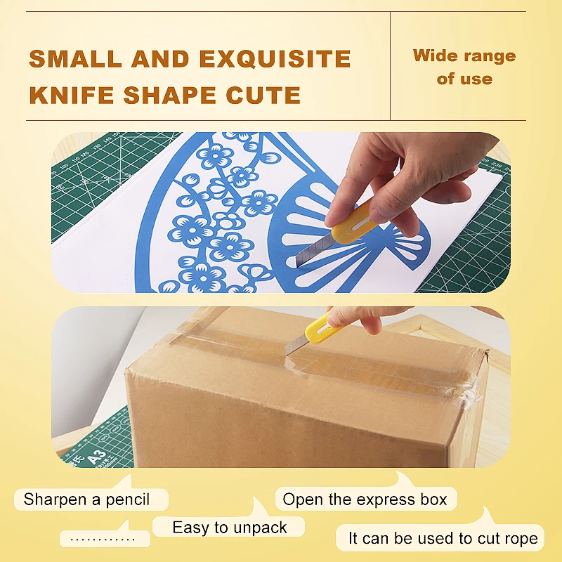 OEM Custom Cute Cartoon Box Cutter Wholesale Mini Student Utility Knife in New Candy Colors