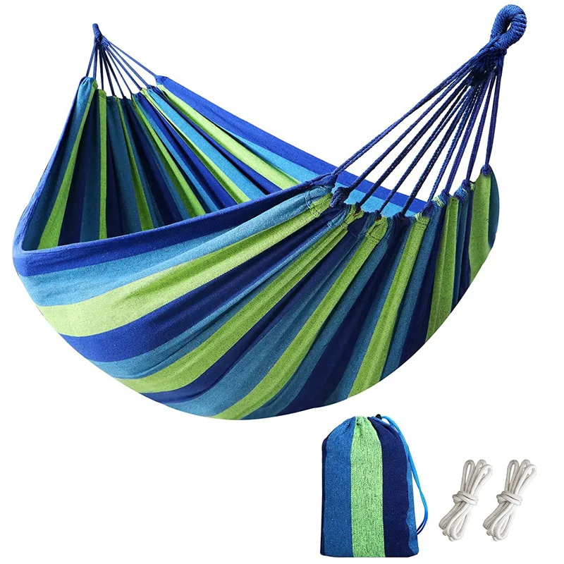 LOW MOQ Fast Delivery Custom Double and Single Travel Lightweight Camping Canvas Hammock Bed Outdoors