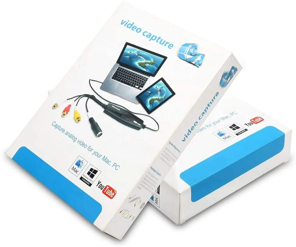 Hot sale VHS to DVD Converter, USB analog video to digital capture,Hi8 VCR TV Box grabber  for Your Mac or  PC,