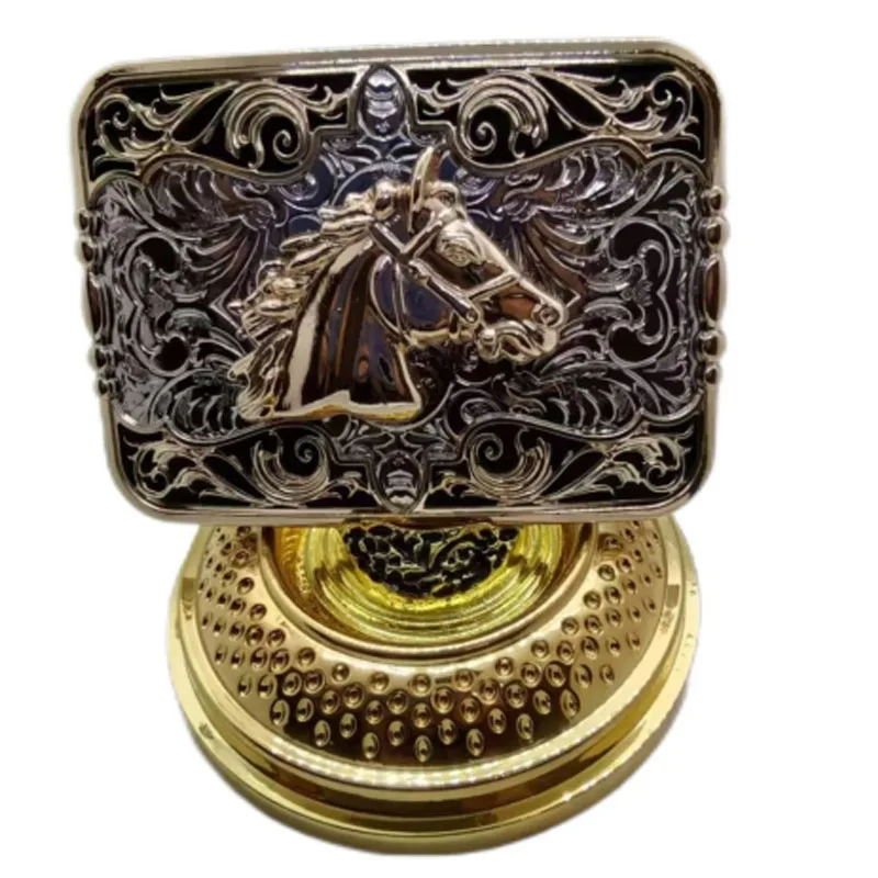Manufacturer Custom 3D Rectangular Western Cowboy Horse Belt Buckle Zinc Alloy with Leather and Metal for Leather Belts Bags
