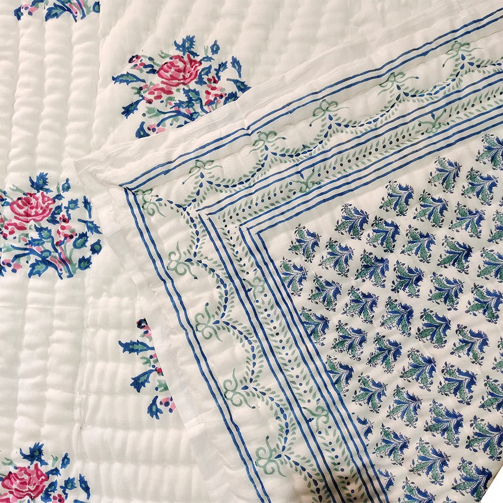 White Handmade Quilt For Sale Cotton Lightweight Bedspreads Twin Size For Winters Online Shop In India