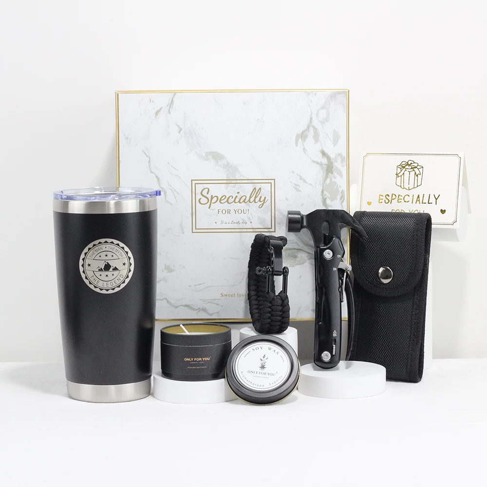 Birthday Gifts for Men - Inspirational Gifts For Him, Husband, Boyfriend - 20oz Tumbler Cup Multitool Basket