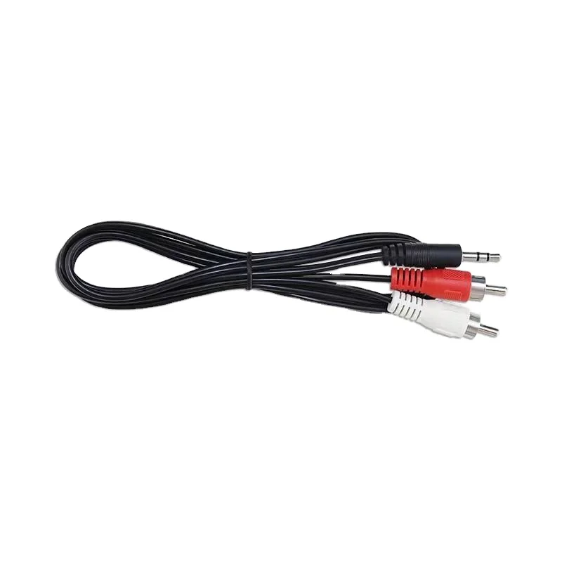 3.5mm Male Stereo Audio Cable to 2 RCA Aux Cable Double Shielded Male to Male 1.2m