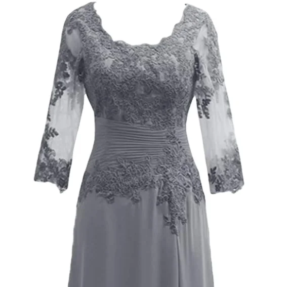 Mother Of The Bride Dress Long Sleeve Chiffon Lace Formal Evening Dress Mother of the Bride Dresses