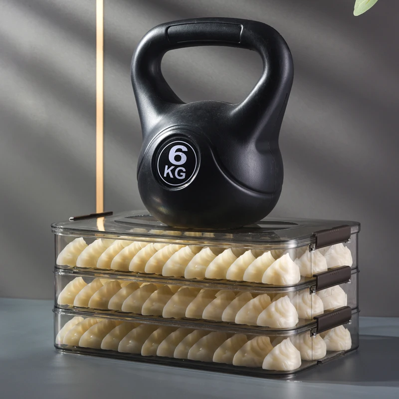 Stackable Dumpling Box Refrigerator Fresh-keeping Box Quick-frozen Dumplings Non-sticky Bottom Food Storage Box