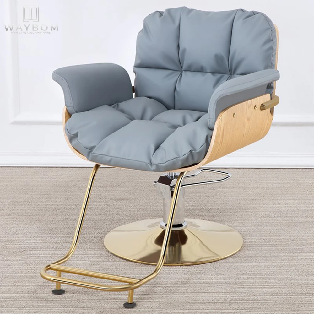 White Styling Chair Salon Furniture Wholesale Beauty Salon  Net Red With Lamp Barber Mirror