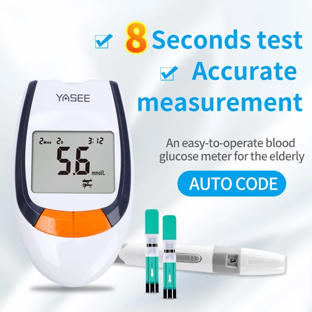 YASEE CE Approved Wholesale Glucometer Test Strips Electric Plastic Blood Testing Equipments Glucose Price 3 Years 5 Years 0.8ul
