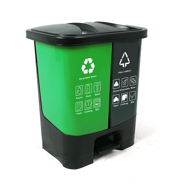 20L/40L/60L Bins Indoor Outdoor Sorting Trash Bins With Foot Pedal Garbage can