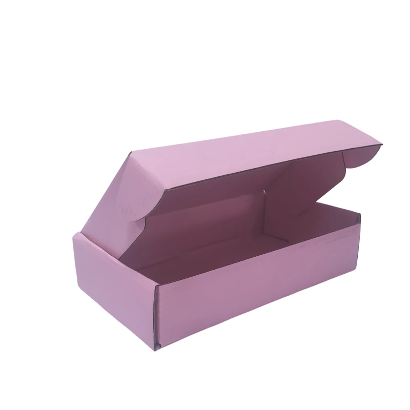 Custom logo pink Flat Gift pack caja clothes shipping carton Packaging Paper Folding mailer Box for Clothing shoes underwear