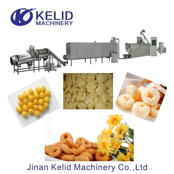 Automatic Inflating Sweet Corn Scale Processing Puffed Making Twin Screw Extruder Core Filled Small Snack Food Machine