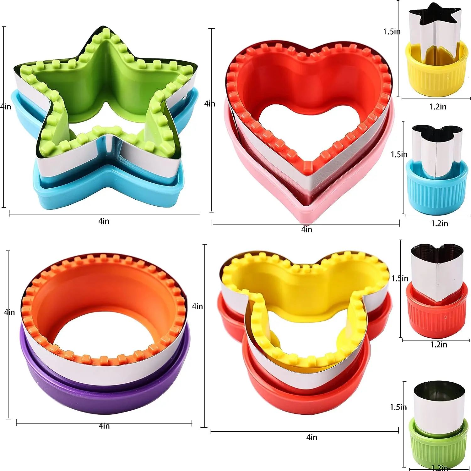 Hot shape 8pcs set Sandwich Bread Cookie Cutter Mould Plastic and stainless steel Sandwich Cutters For Kids