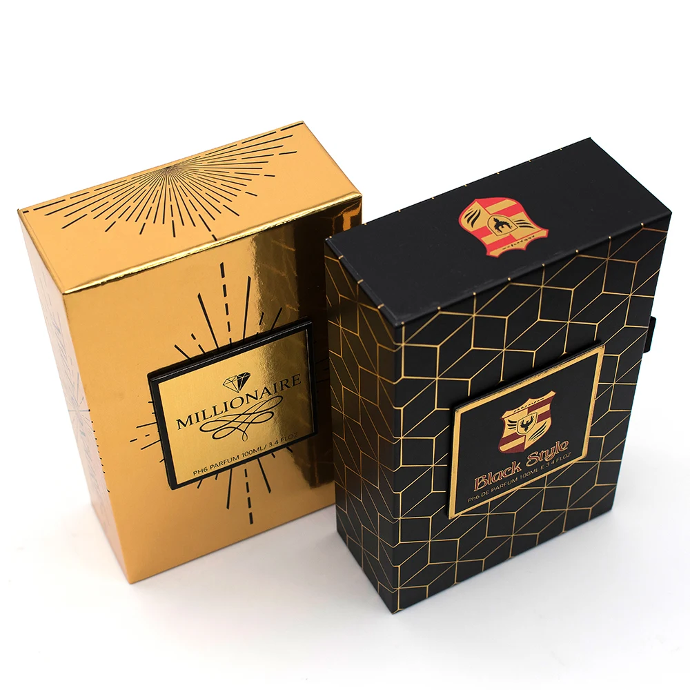 Recycled Matte Rigid Paper Drawer Box Custom Logo Premium Gift Perfume Box with EVA Foam Insert