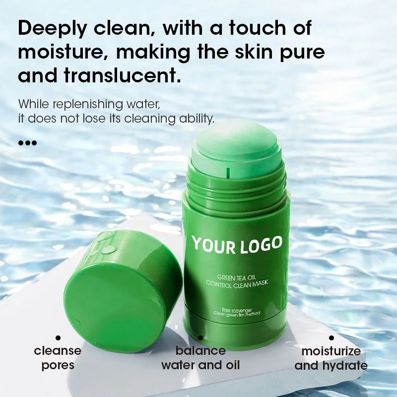 MULAN OEM Green tea oil control clean  Film Moisturizing Shrink Pores Brightening Solid Facial Cream