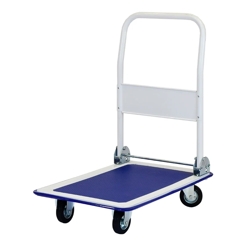 300kg Heavy Duty Cargo Trolleys Mute Foldable Industrial Transport Platform Truck Hand Carts