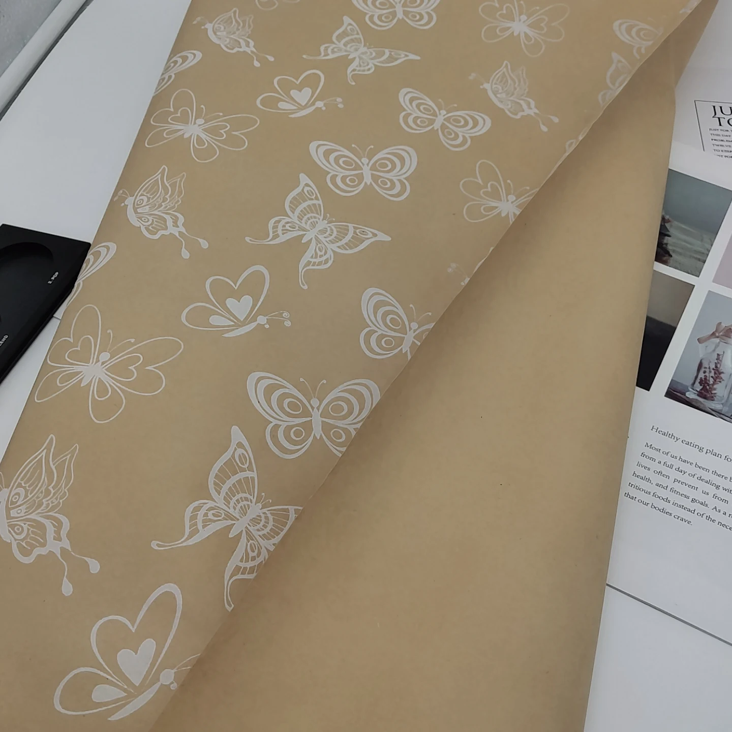 Brown Kraft Paper Sheets Roll Custom Logo Gold Foil Gift Wrapping Paper Sheet Top Selling Products Paper PE