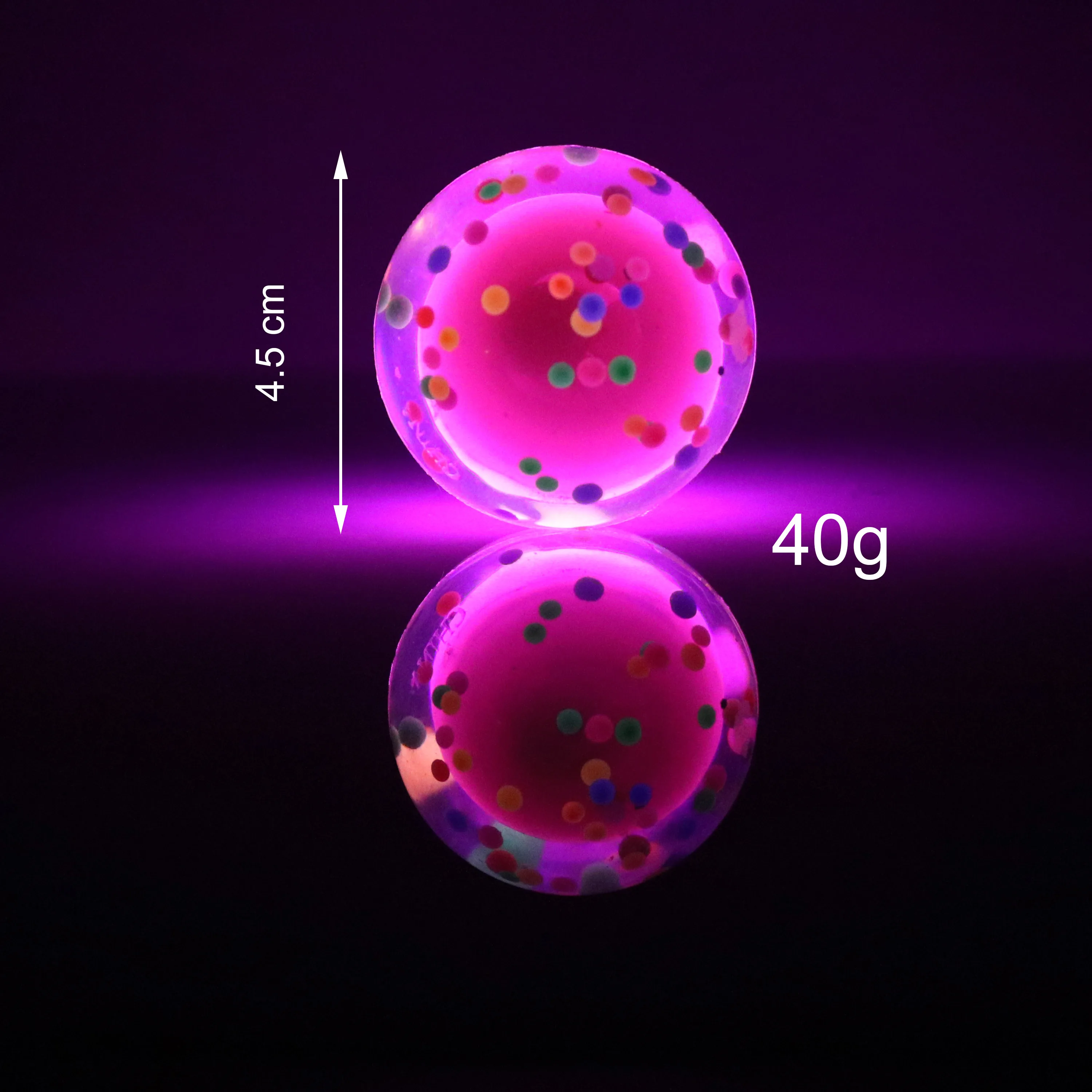 Toy supplier light up flashing bouncing ball 45mm flashing bounce ball