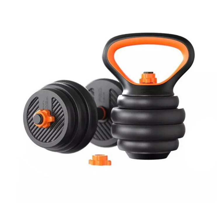 6 in 1 Kettlebell Barbell Dumbbell Set, Fitness Gym Equipment Dumbbell Weightlifting Training Kit With Connecting Rod 40kg