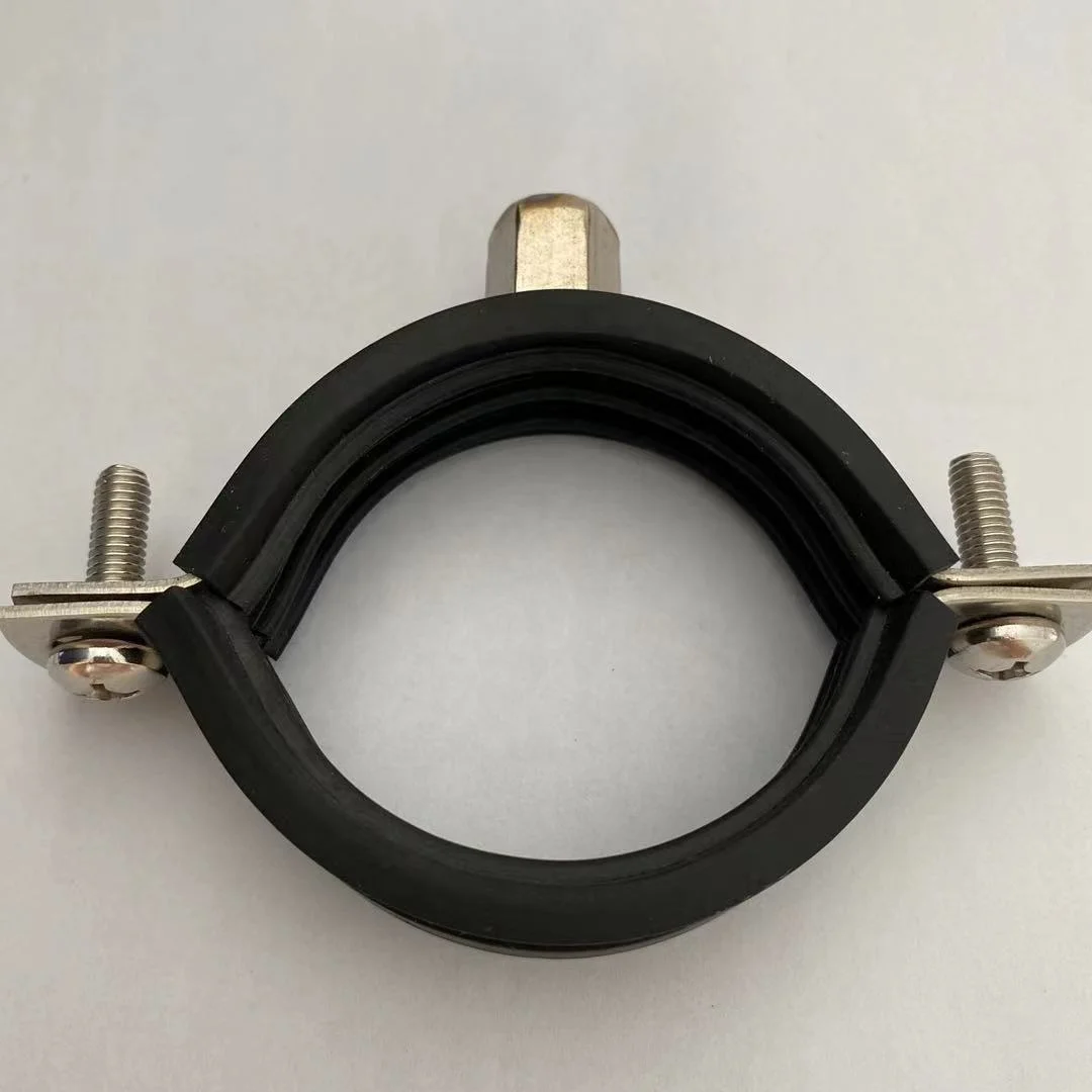 M8/M10 rubber sleeve pipe clamp fixing rubber lined pipe clamp u type fixing clamps