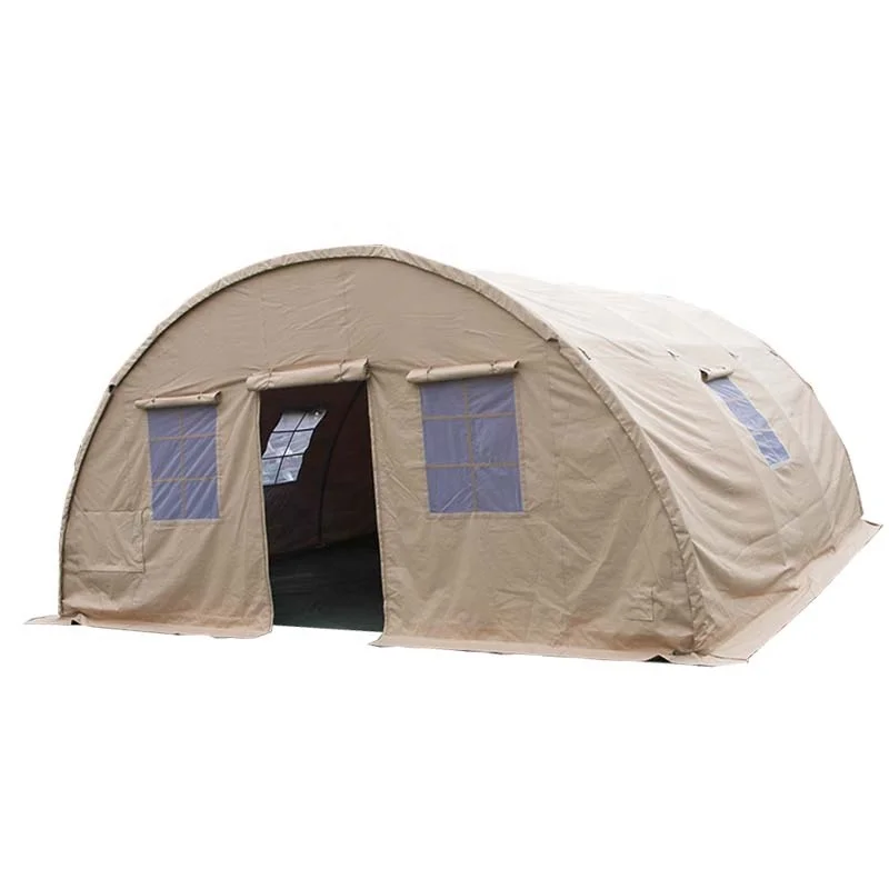 Hot sale khaki 600D PVC coated arch canvas dome tents military relief tent large tent