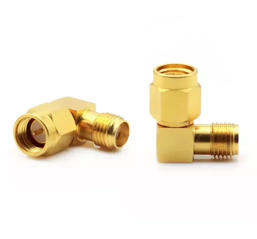 Yonghao Right Angle 90 Degree SMA Male to SMA Female connectors Adapter Kit SMA Male to Female Coaxial Connector RP Adapter