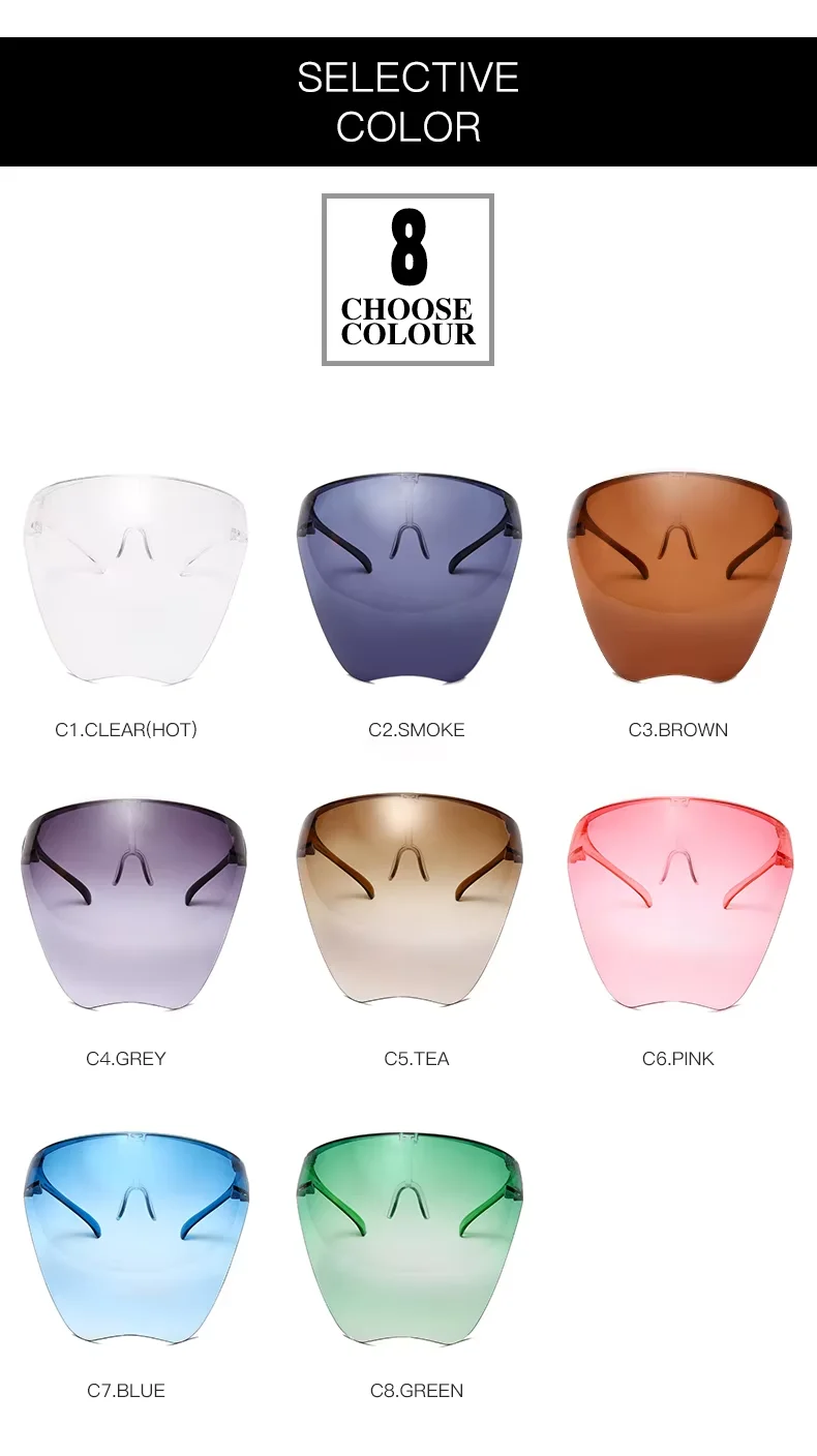 Dust proof anti scratch Transparent Anti-fog Splash-Proof for Virus Full Face Protective Visor Face Shield