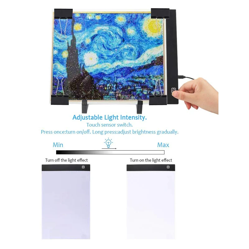 VANCY ARTS High Quality USB Charge Light Pad Diamond Painting Kits Tools And Accessories Kit For Adults And Kids