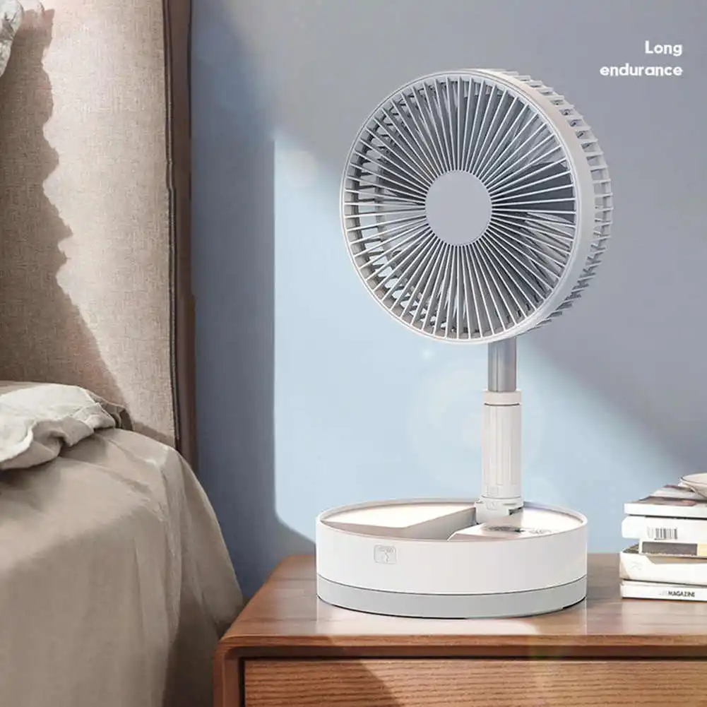 P10 Telescopic Folding Fan Rechargeable with Night Light Summer Student Wireless Remote Control Desktop Table Floor Stand Fan