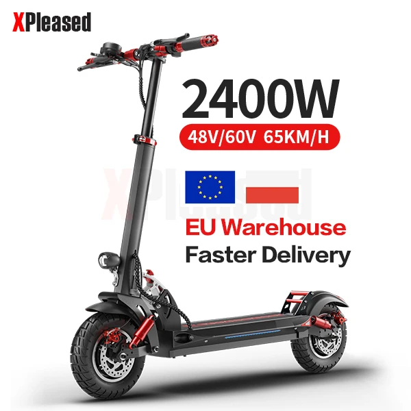 powerful 60v 2400w dual motors 10inch off road tire scooter electronic foldable 2 wheels e scooter for adult
