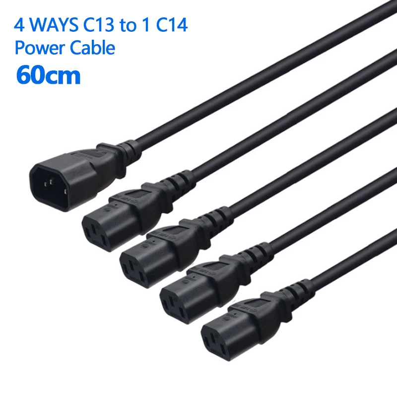 Кабель питания C14-4 way C13, штекер IEC 320 C14 к разъему 4XC13, Y-образный разветвитель, шнур питания C14-4 x C13, 250 В/10 А
