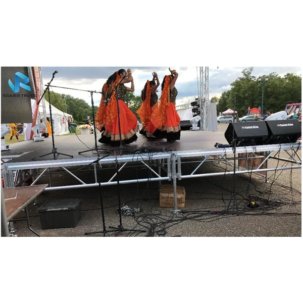 1.22m 2.44m Aluminum Concert Stage Podium 4X8 Foot Plywood Stage 4FT 8FT