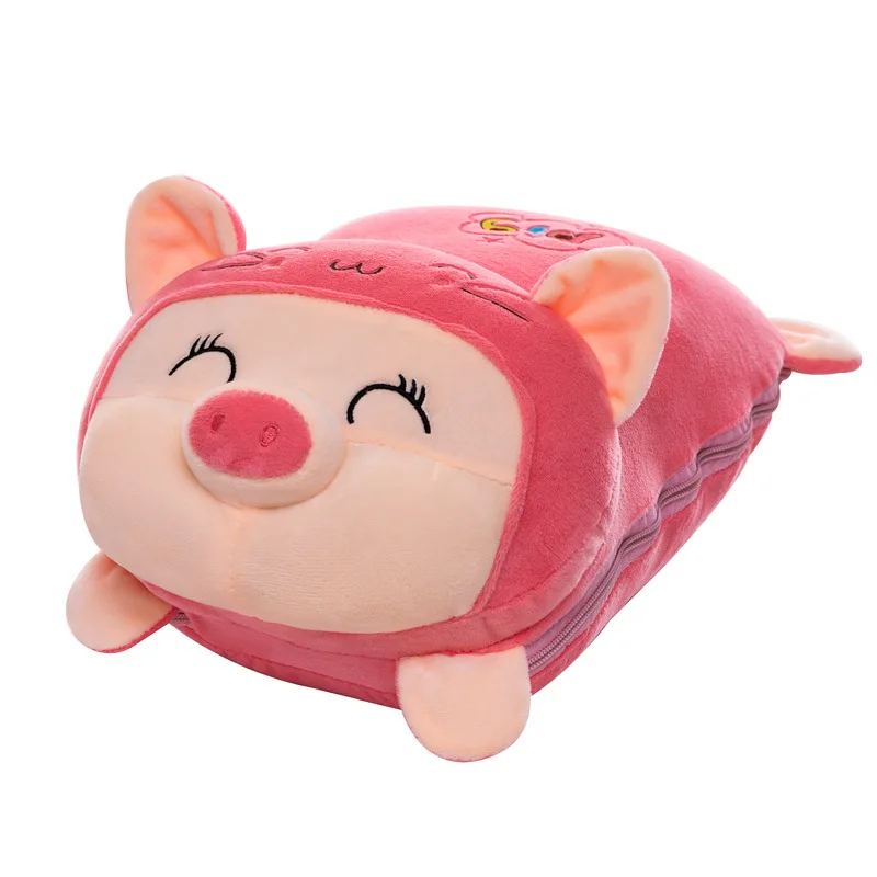 2021 hot sale cheap price animal blanket baby blanket stitched plush toy The animal plush pillow turns into a blanket