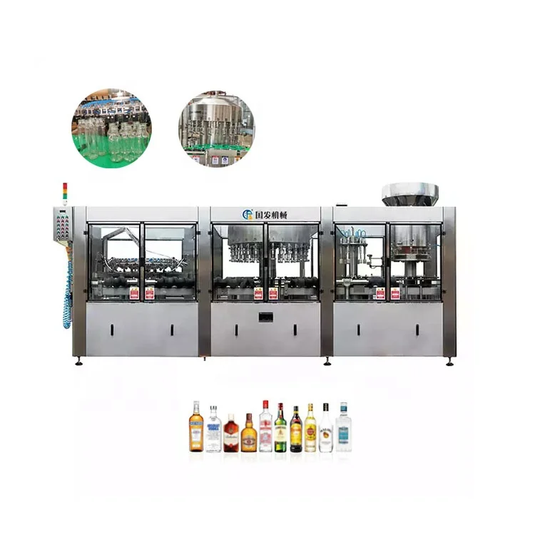 Full Automatic wine vodka 3 in1 Business Scale Bottle Mineral Pure Table Drinking Water Filling Machine Production Line