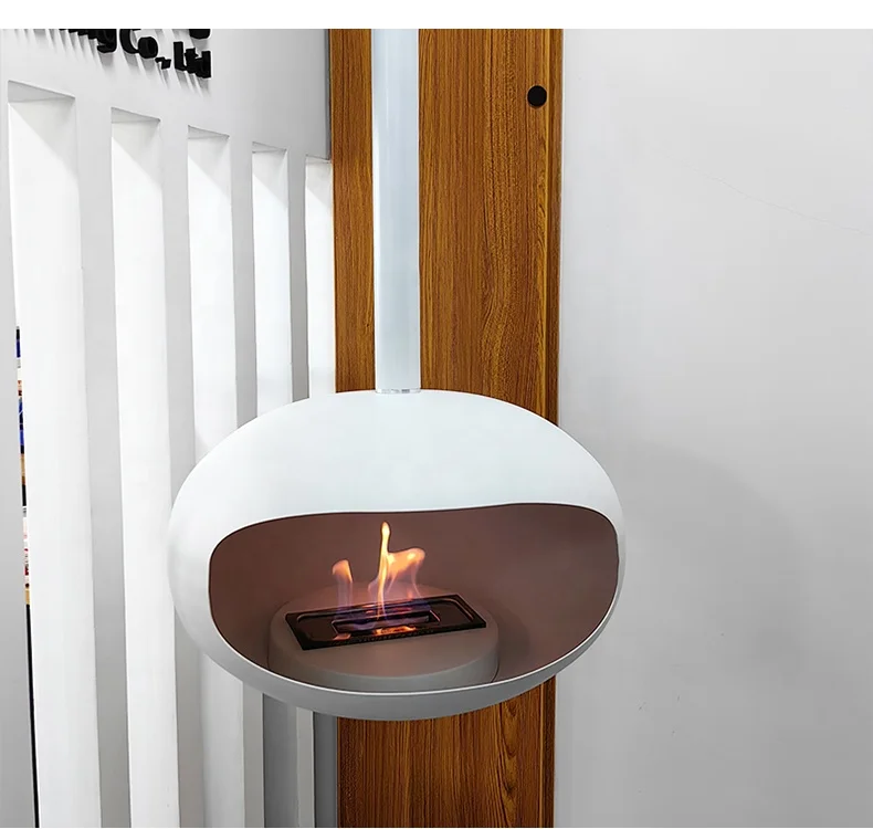 Modern Design Villa Decoration Fire Freestanding Hanging Fireplace Real Flame Ethanol