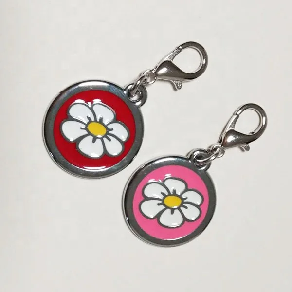 Cusomzied soft enamel design cat charm name pendant metal dog collar tags