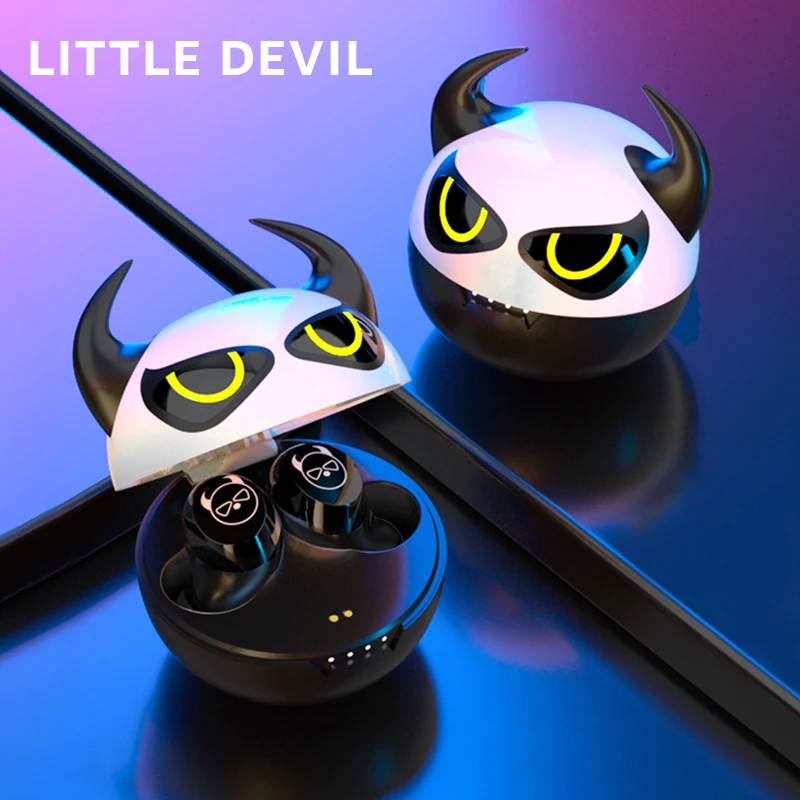 Original Lenovo X15 Wireless Earphone Mini Sport Headphones Waterproof Earbuds with Microphone HiFi Headset Cute Devil Panda