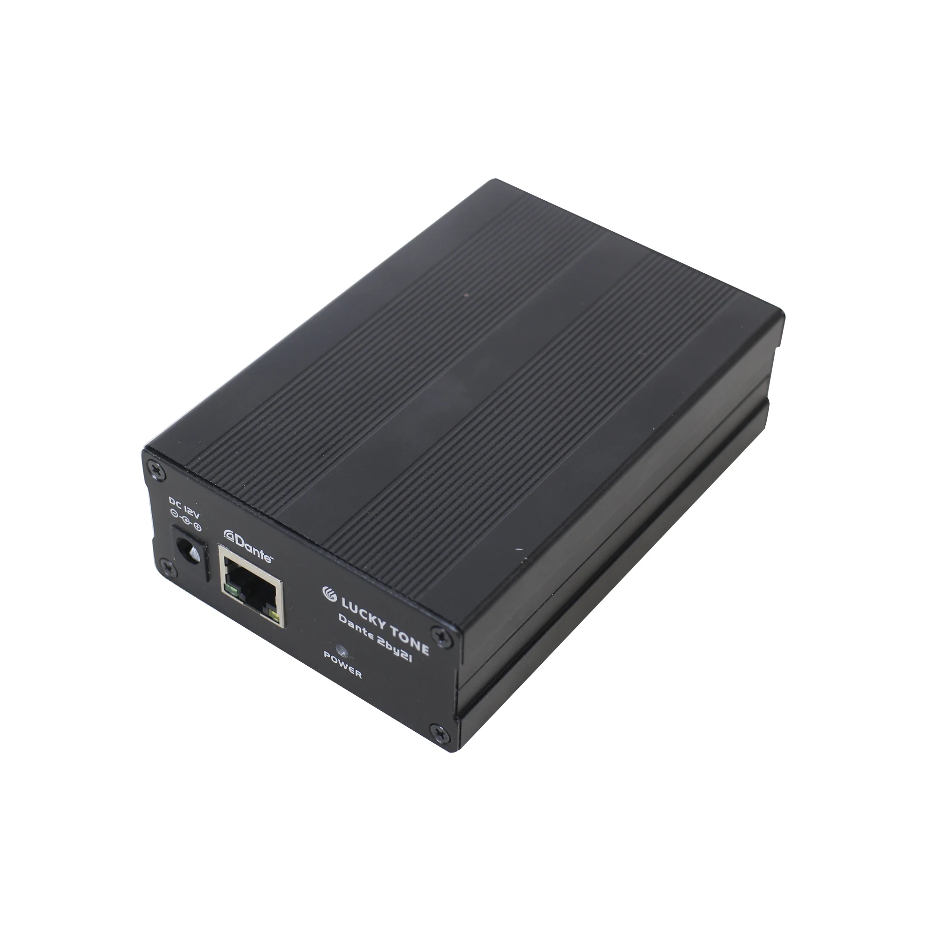 T CAT5/6 Connector Small Mounting Bracket Dante 2 in Out Transmitter Audio with POE Splitter