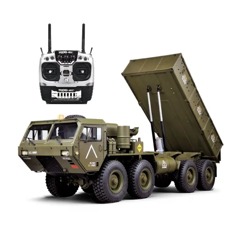 High quality kids all-terrain 8 channels rc military dump truck toy high-imitation remote control car model with sound light