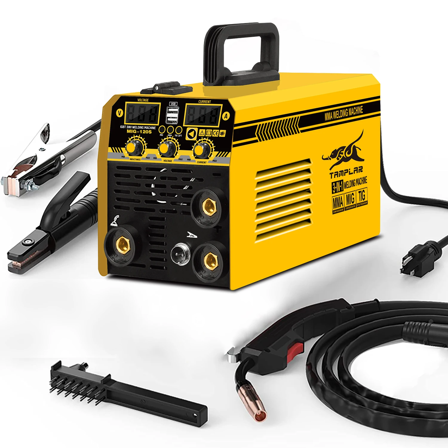 Hot sell chinese new mig welders tig mig mma welder price inverter gasless 120a welding mig machine welders