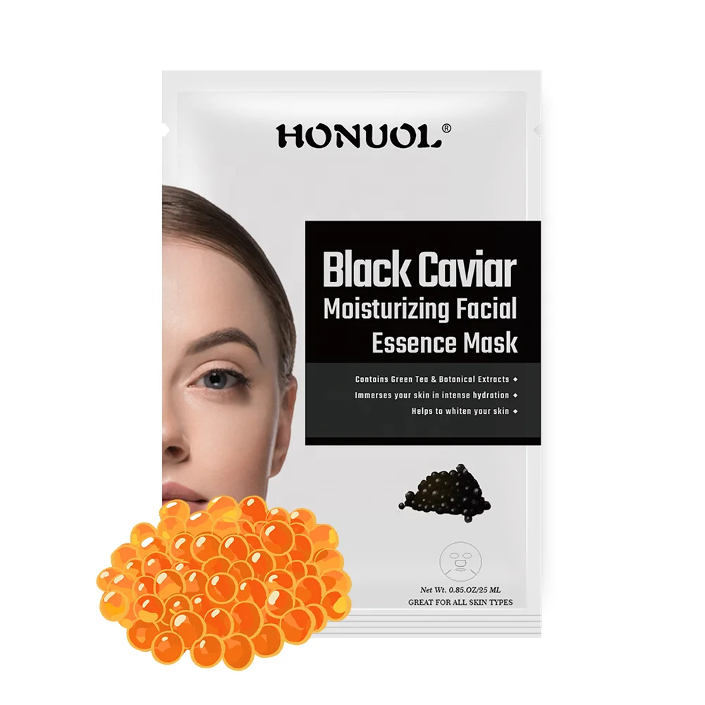 OEM Private Label Black Caviar Lifting&Firming Collagen Essence Facial Mask Moisturizing Korean Face Mask