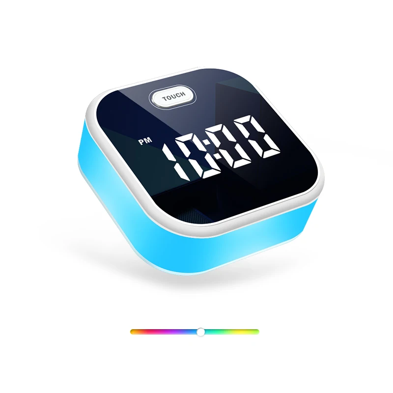 Перезаряжаемый будильник небольшого размера 12/24 часов светодиодный цифровой зеркальный настенный с личной этикеткой