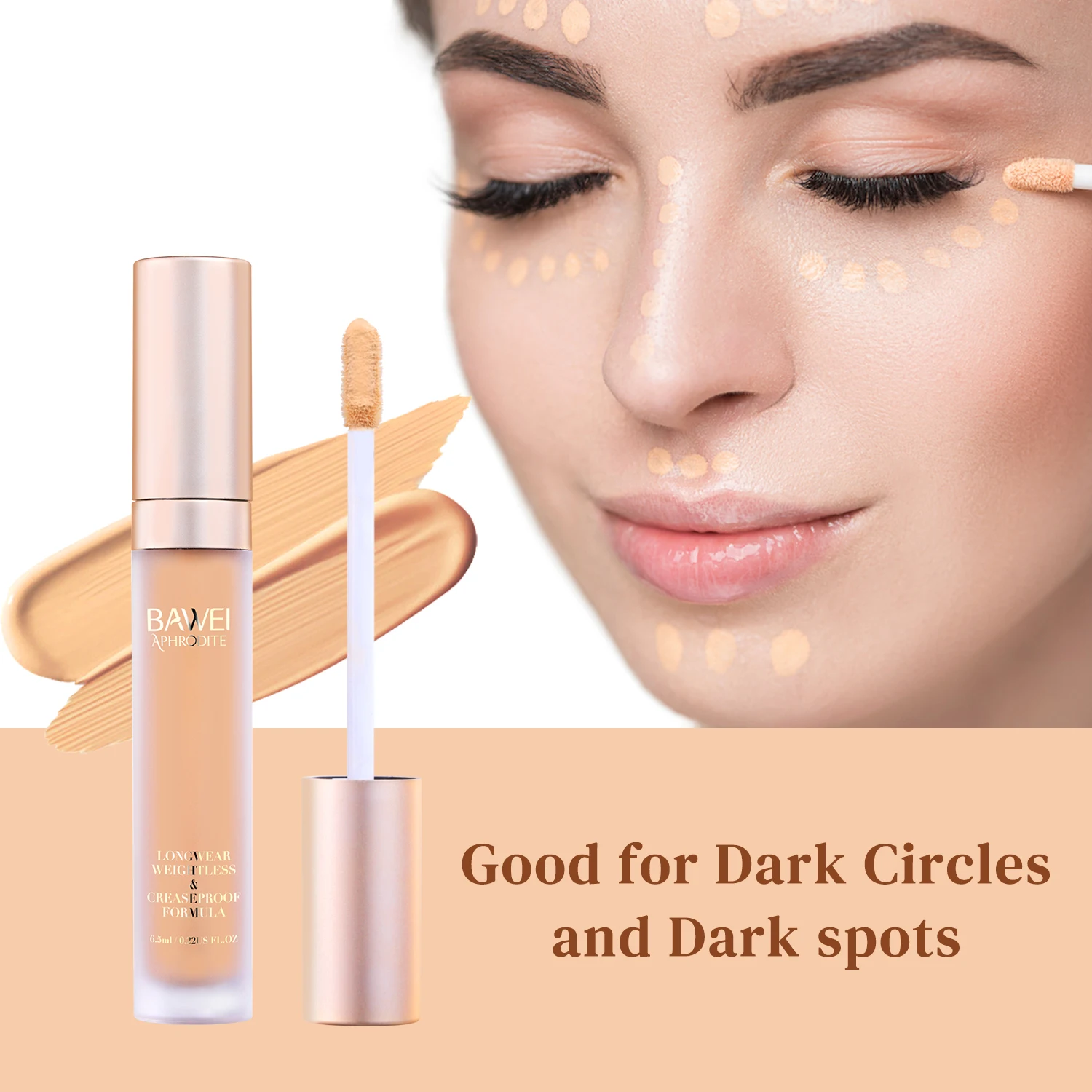 BAWEI Cosmetic Makeup Natural Finish Creamy Lip Concealer Orange Corrector HD Concealer For Black Women